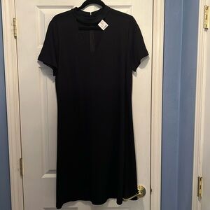 Lane Bryant Little Black Dress with Front Cutout Zip Up Back size 14/16